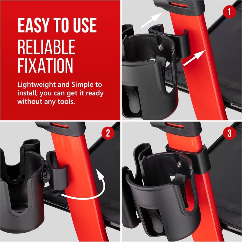 shopperals Clip-On Walker Cup and Phone Holder – Only Designed to be Compatible with Drive Medical ''Nitro'' Rollator Walkers. - Image 5